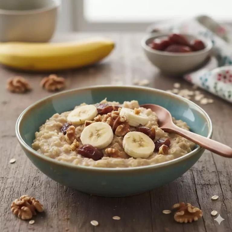 صبحانه جو دو سر با موز و خرما 1