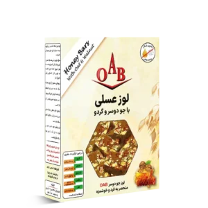 لوز عسلی با جو دوسر و گردو ۱۵۰ گرمی OAB