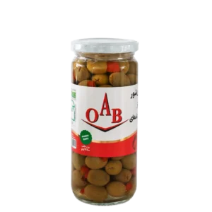 زیتون شور با مغز فلفل دلمه ای ۵۰۰ گرمی OAB