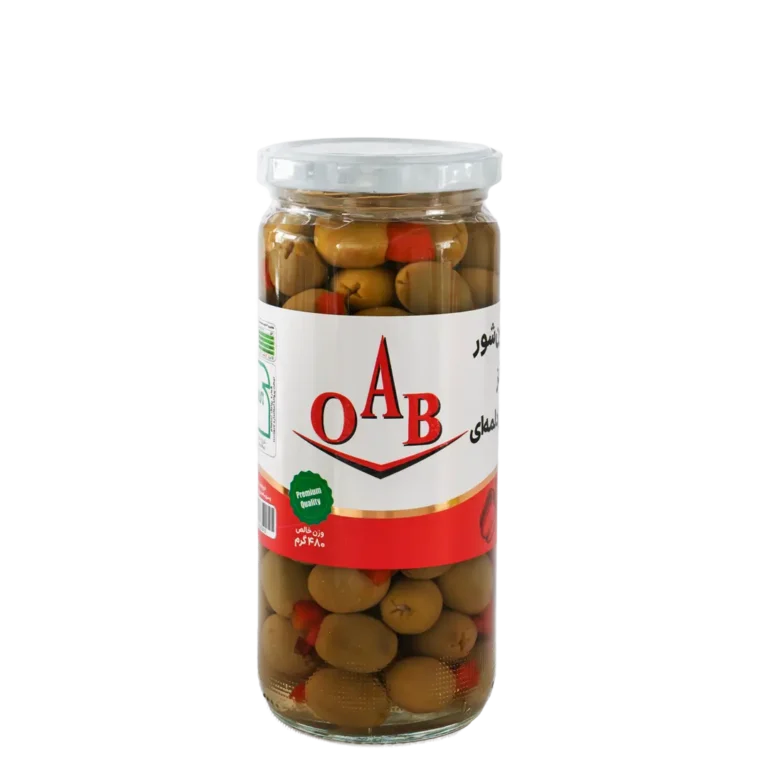 زیتون شور با مغز فلفل دلمه ای ۵۰۰ گرمی